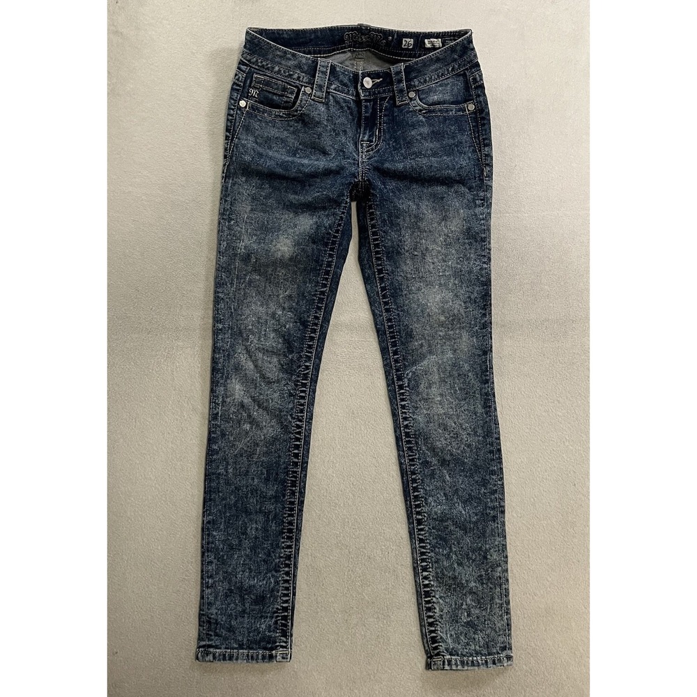 Miss Me Jeans Skinny Jeans Women's Size 26x28 Blue Denim Acid Wash MS5151S229